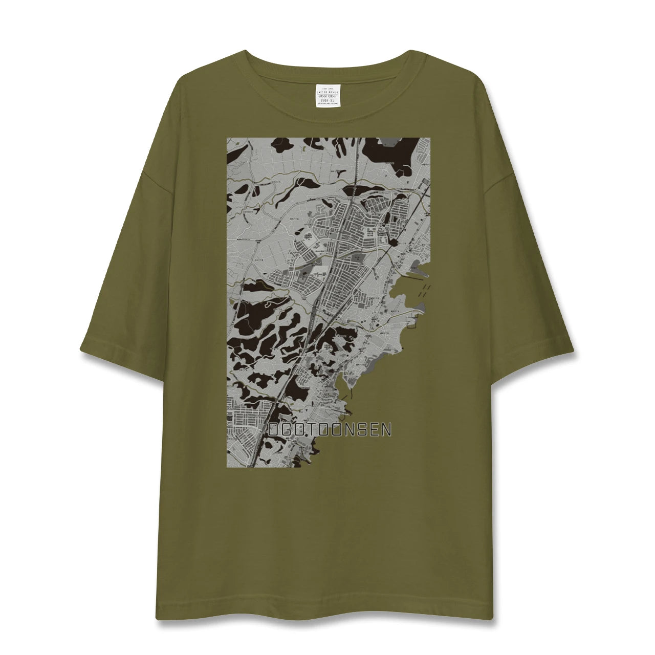 【おごと温泉(滋賀県)】地図柄ビッグシルエットTシャツ