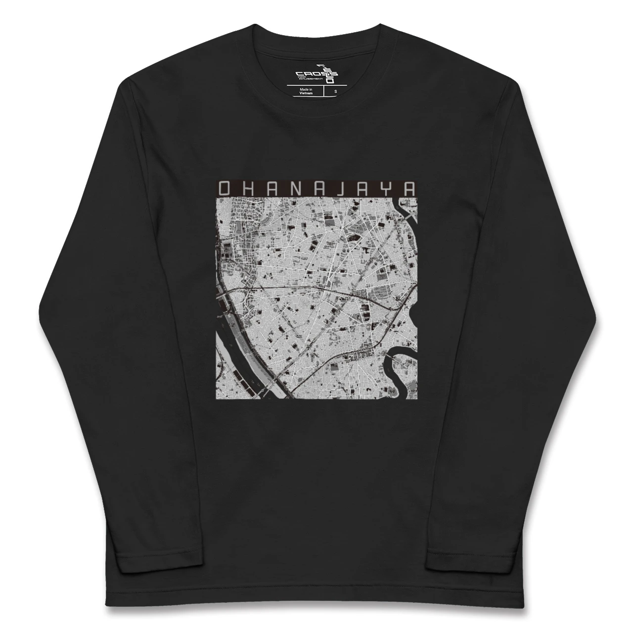 【お花茶屋(東京都)】地図柄ロングスリーブTシャツ
