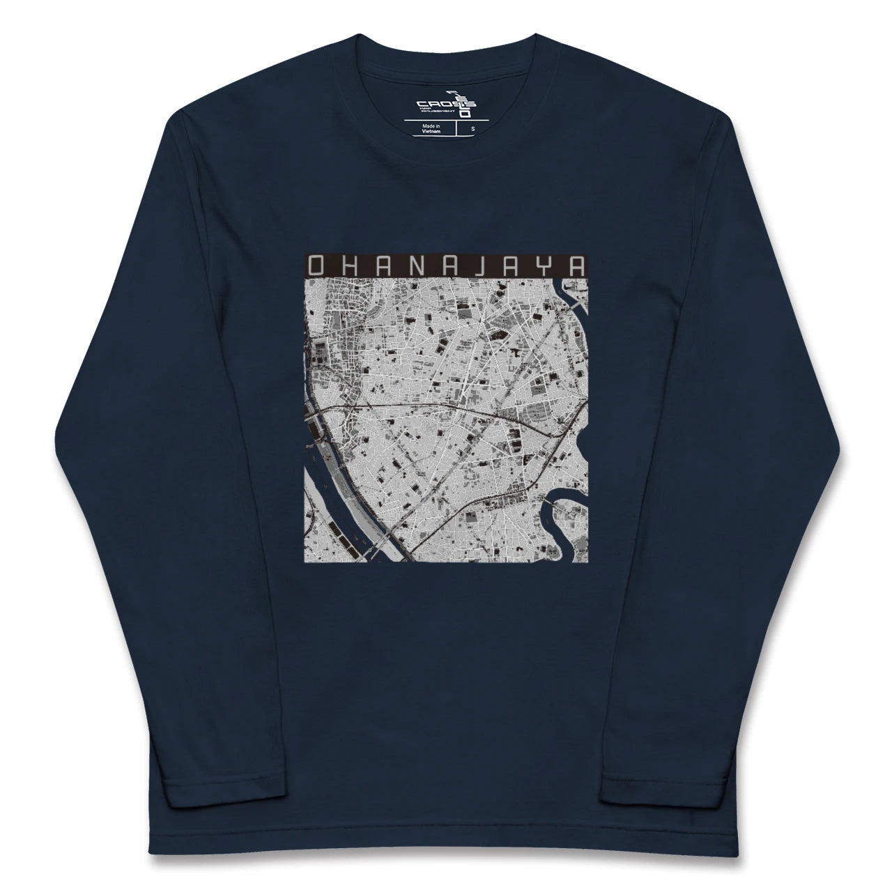 【お花茶屋(東京都)】地図柄ロングスリーブTシャツ