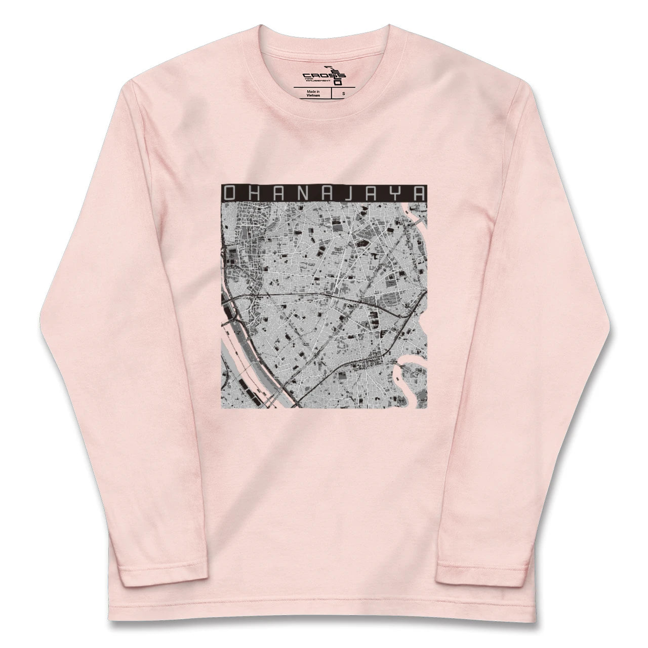 【お花茶屋(東京都)】地図柄ロングスリーブTシャツ