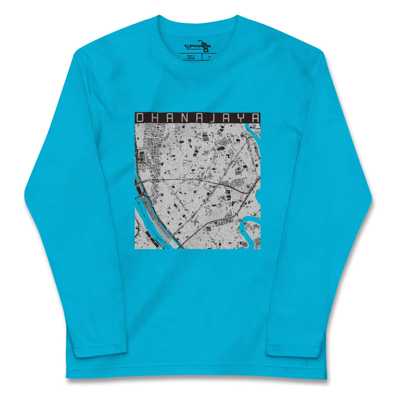 【お花茶屋(東京都)】地図柄ロングスリーブTシャツ