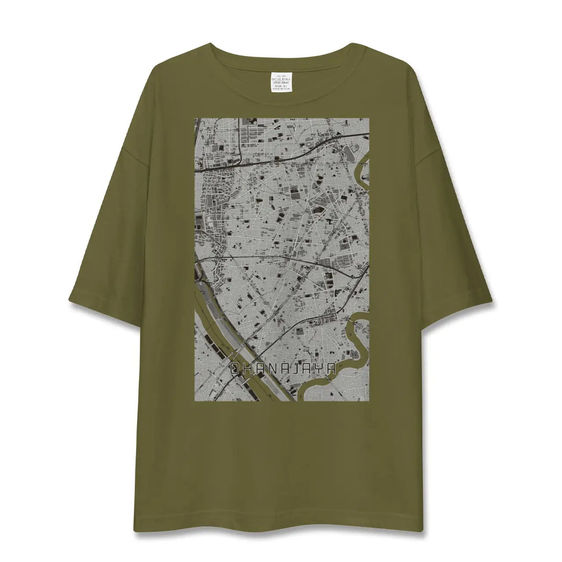 【お花茶屋(東京都)】地図柄ビッグシルエットTシャツ