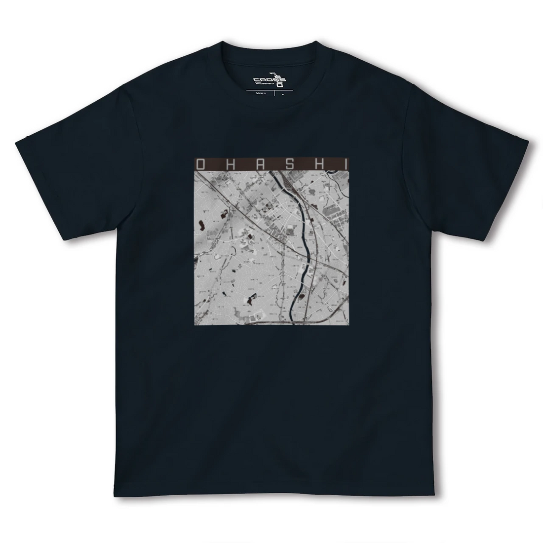 【大橋(福岡県)】地図柄ヘビーウェイトTシャツ