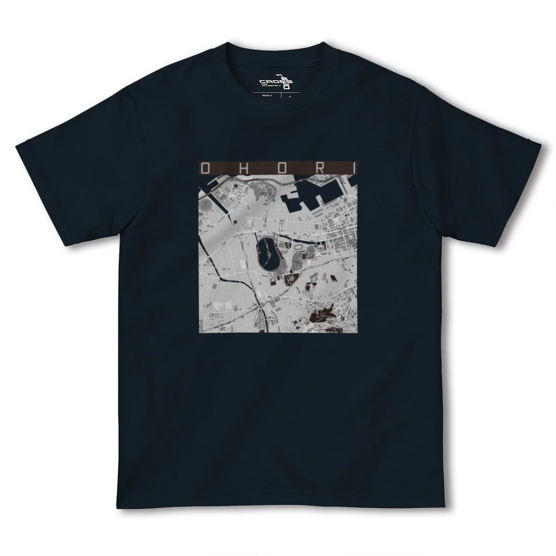 【大濠(福岡県)】地図柄ヘビーウェイトTシャツ