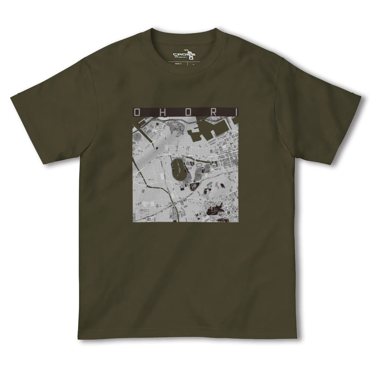 【大濠(福岡県)】地図柄ヘビーウェイトTシャツ