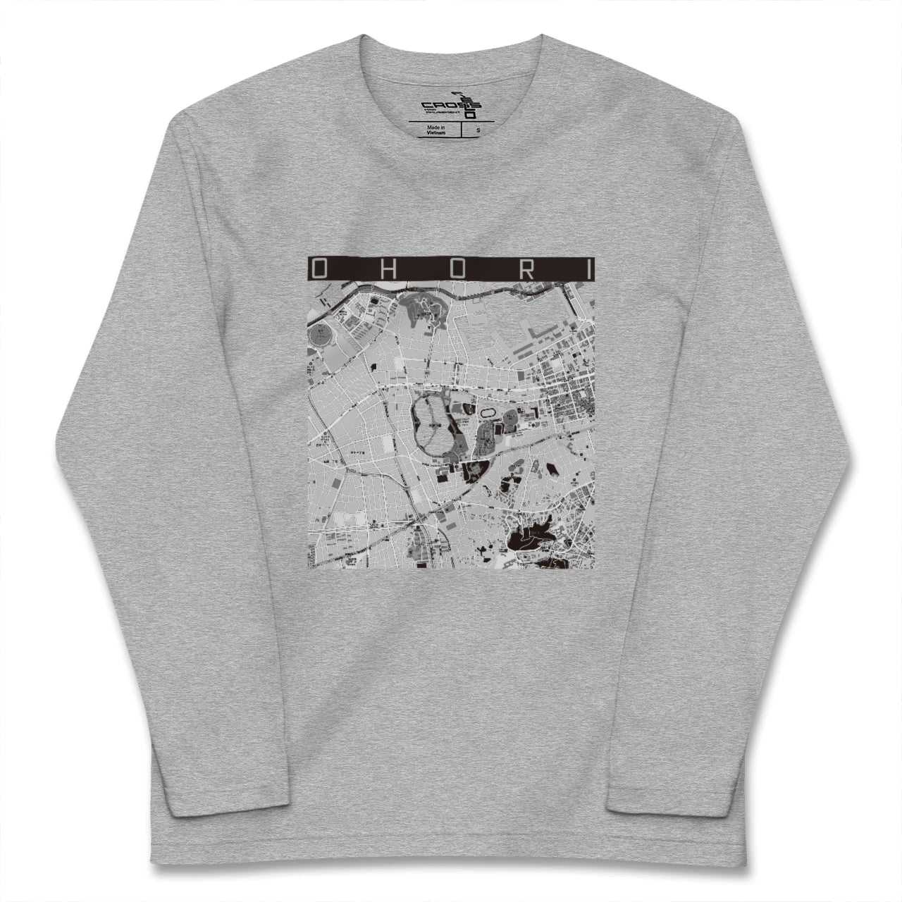 【大濠(福岡県)】地図柄ロングスリーブTシャツ