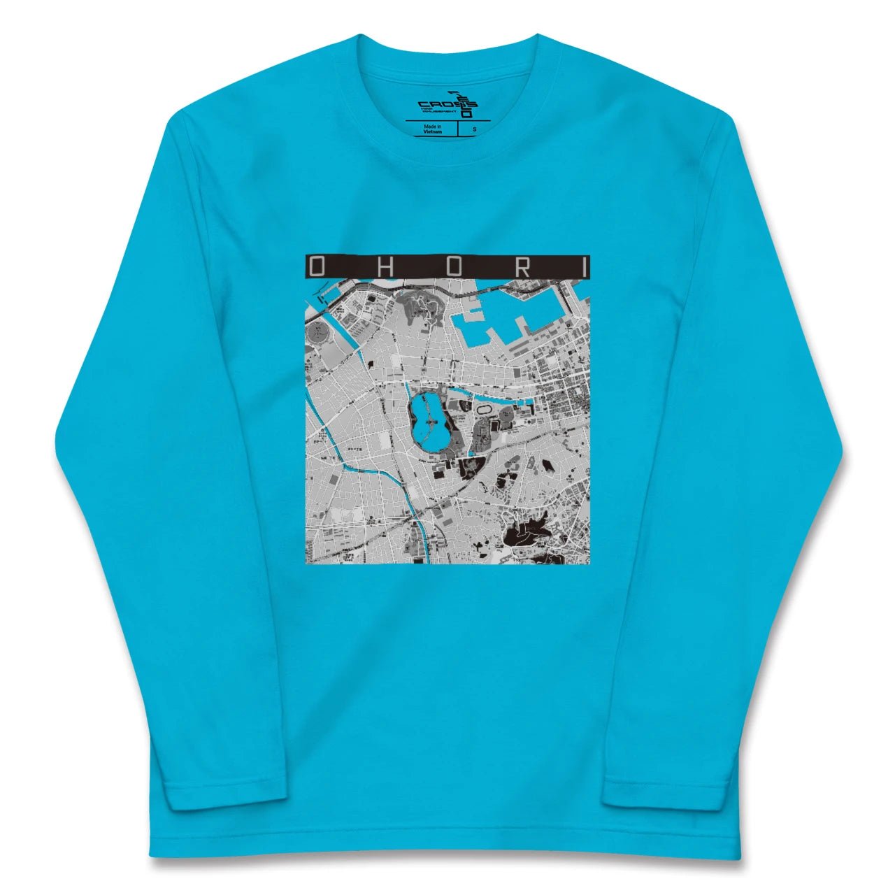 【大濠(福岡県)】地図柄ロングスリーブTシャツ