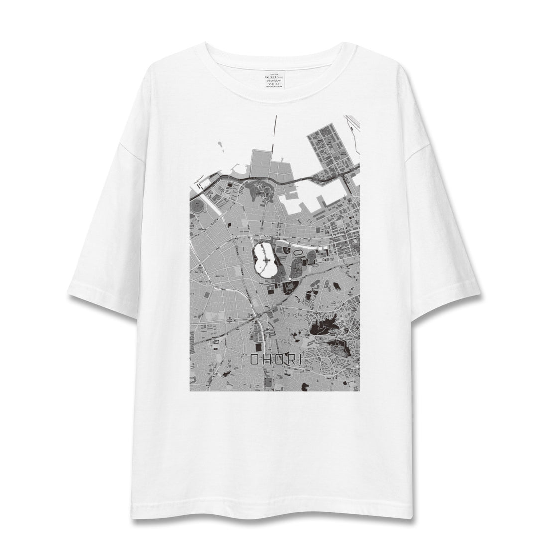 【大濠(福岡県)】地図柄ビッグシルエットTシャツ