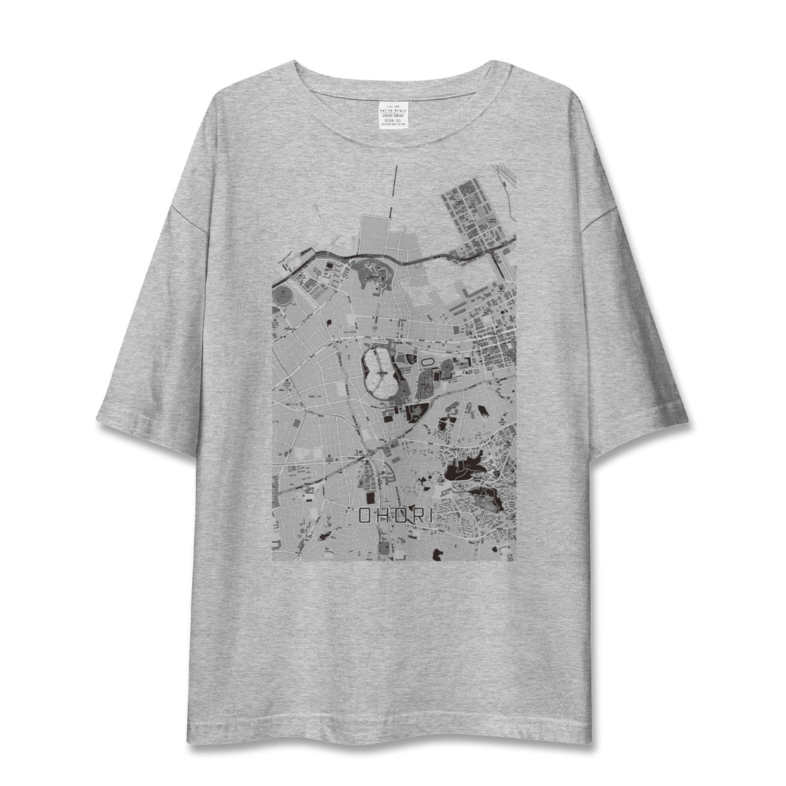【大濠(福岡県)】地図柄ビッグシルエットTシャツ