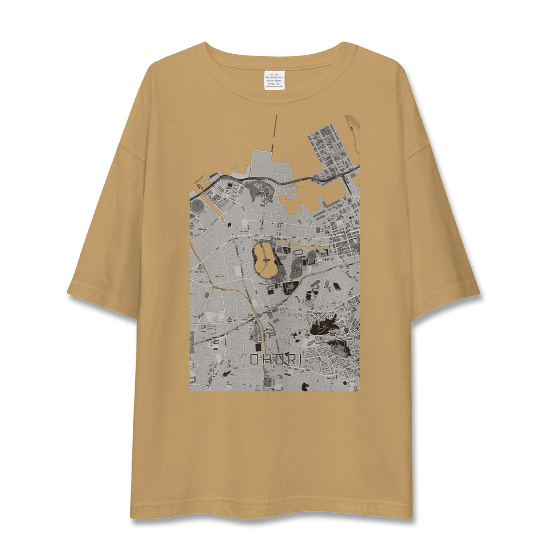 【大濠(福岡県)】地図柄ビッグシルエットTシャツ
