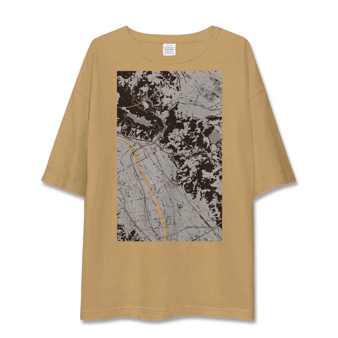 【大井(神奈川県)】地図柄ビッグシルエットTシャツ