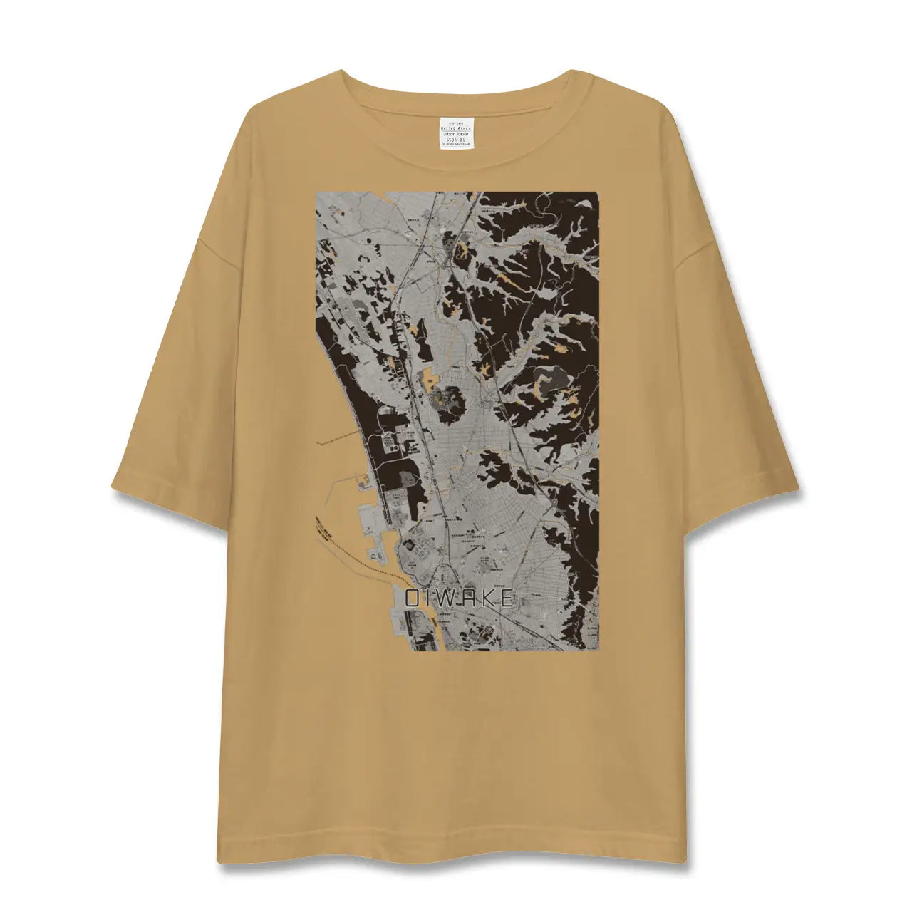 【追分(秋田県)】地図柄ビッグシルエットTシャツ