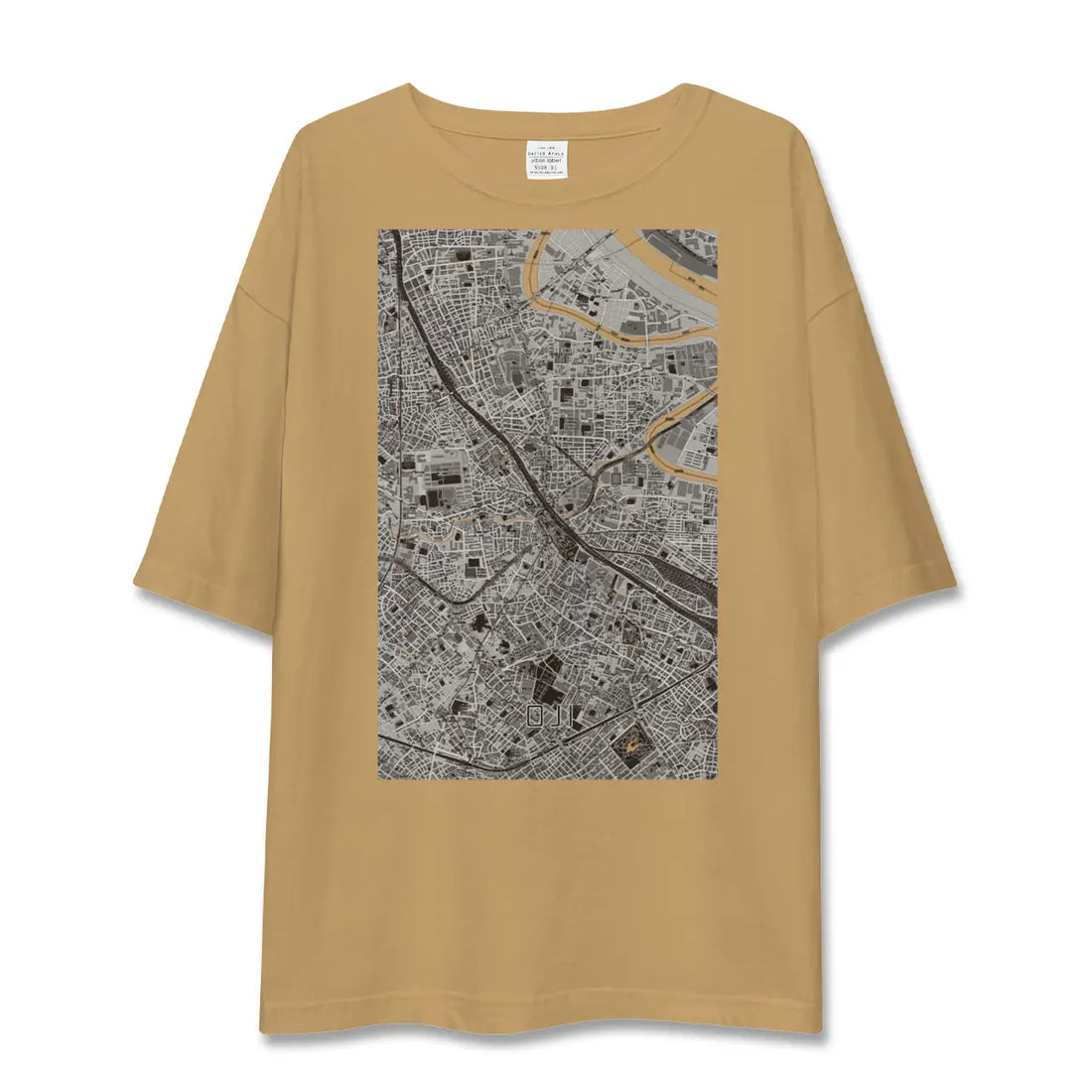 【王子(東京都)】地図柄ビッグシルエットTシャツ