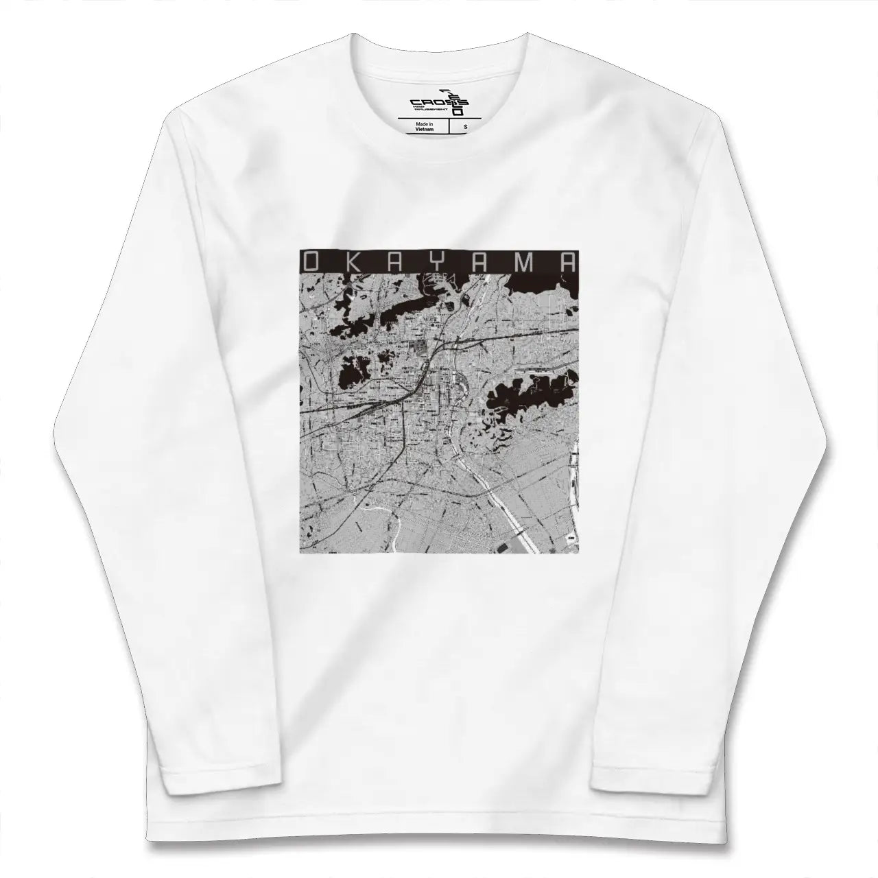 【岡山(岡山県)】地図柄ロングスリーブTシャツ