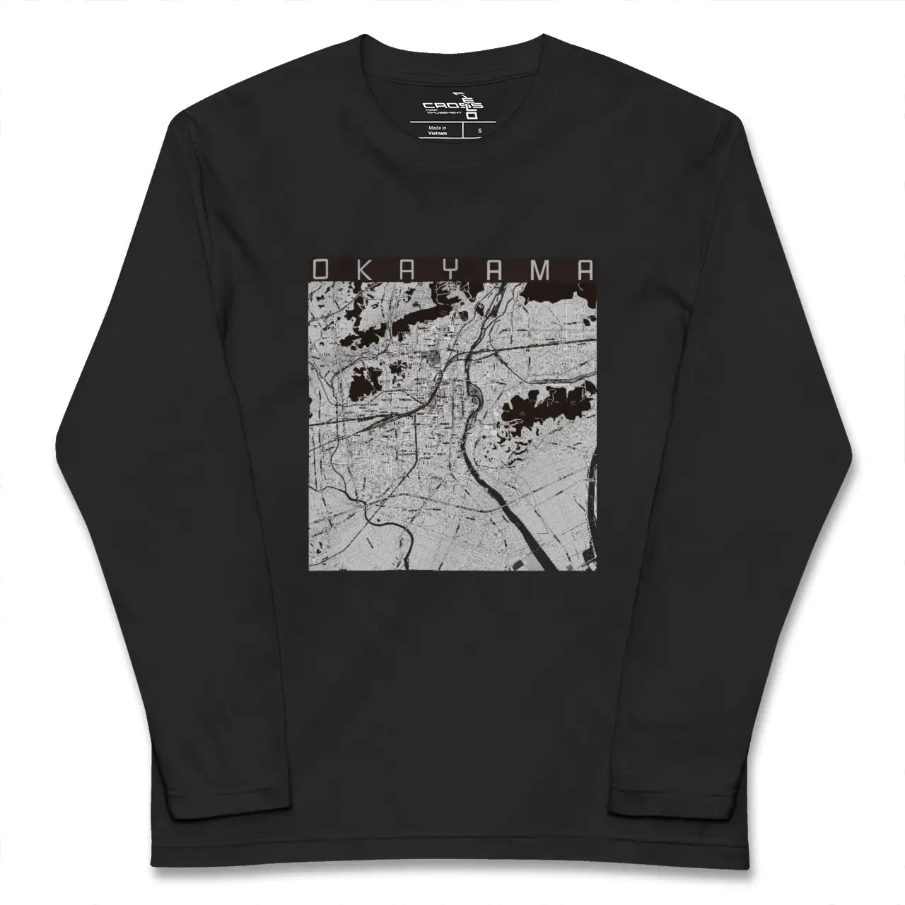 【岡山(岡山県)】地図柄ロングスリーブTシャツ