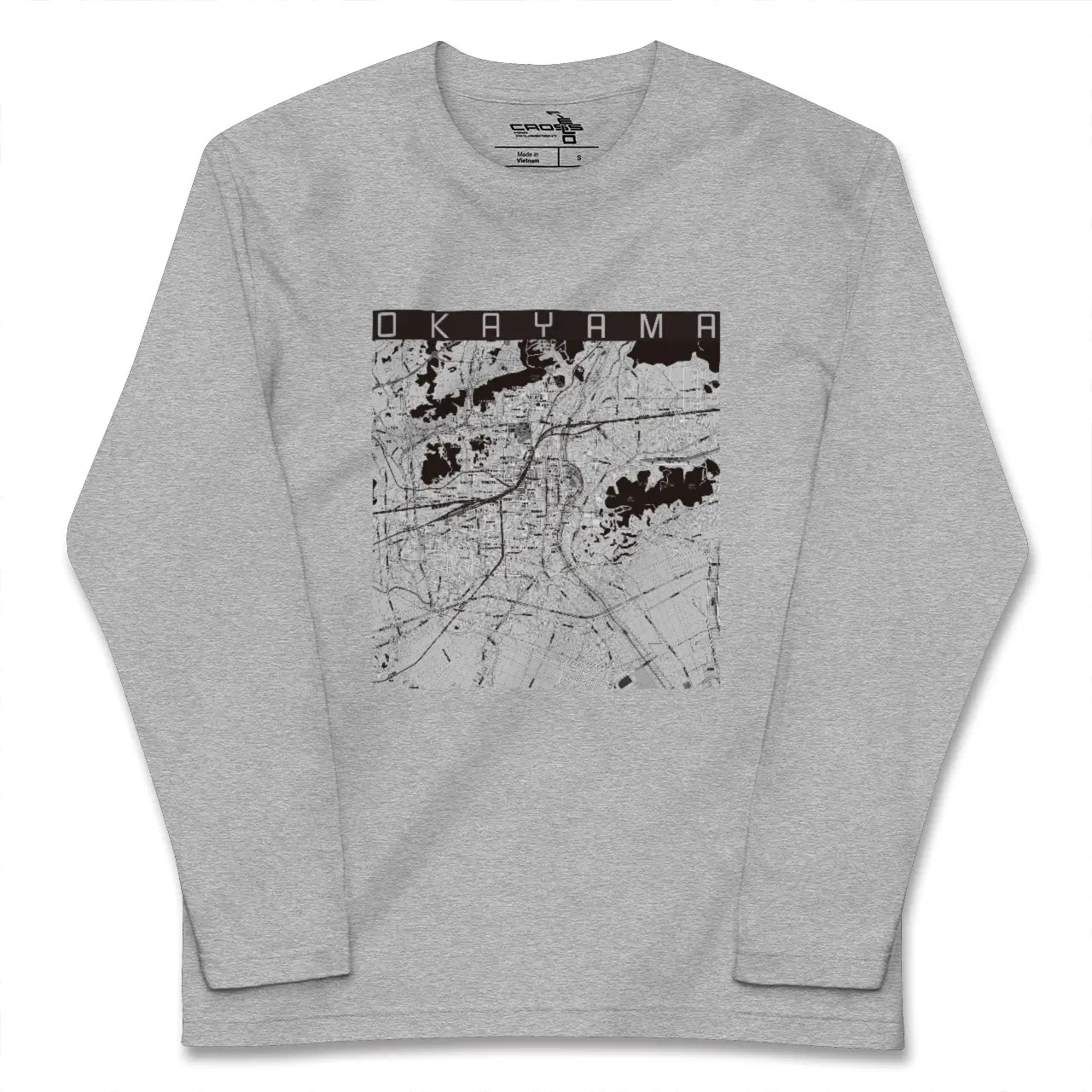 【岡山(岡山県)】地図柄ロングスリーブTシャツ