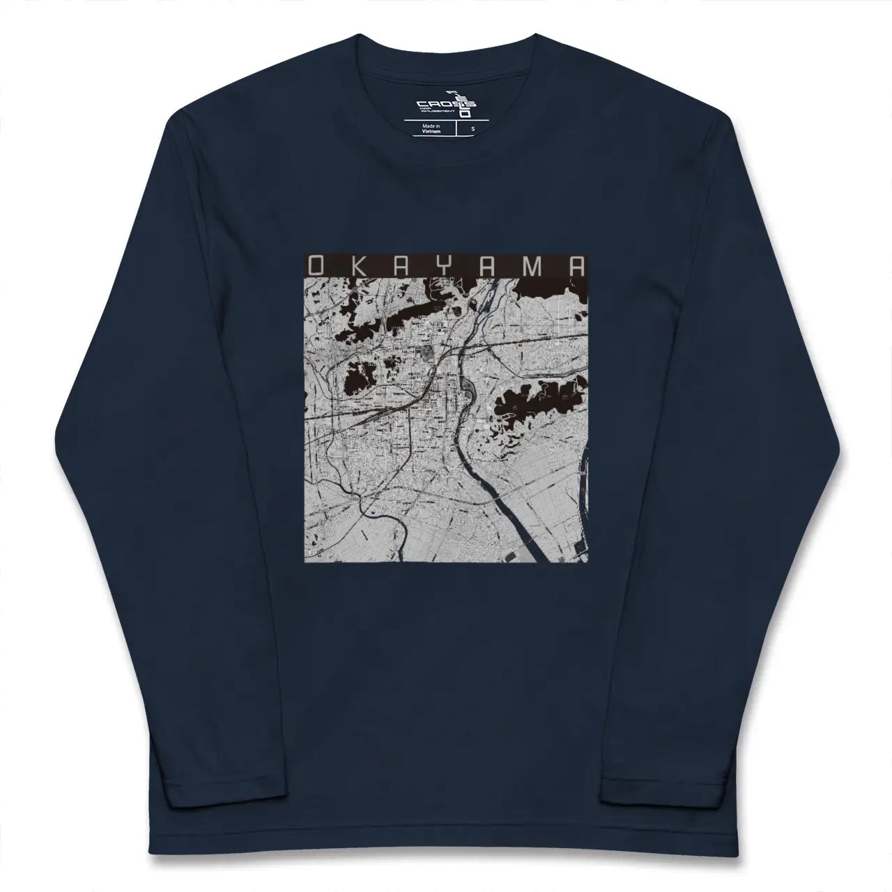 【岡山(岡山県)】地図柄ロングスリーブTシャツ