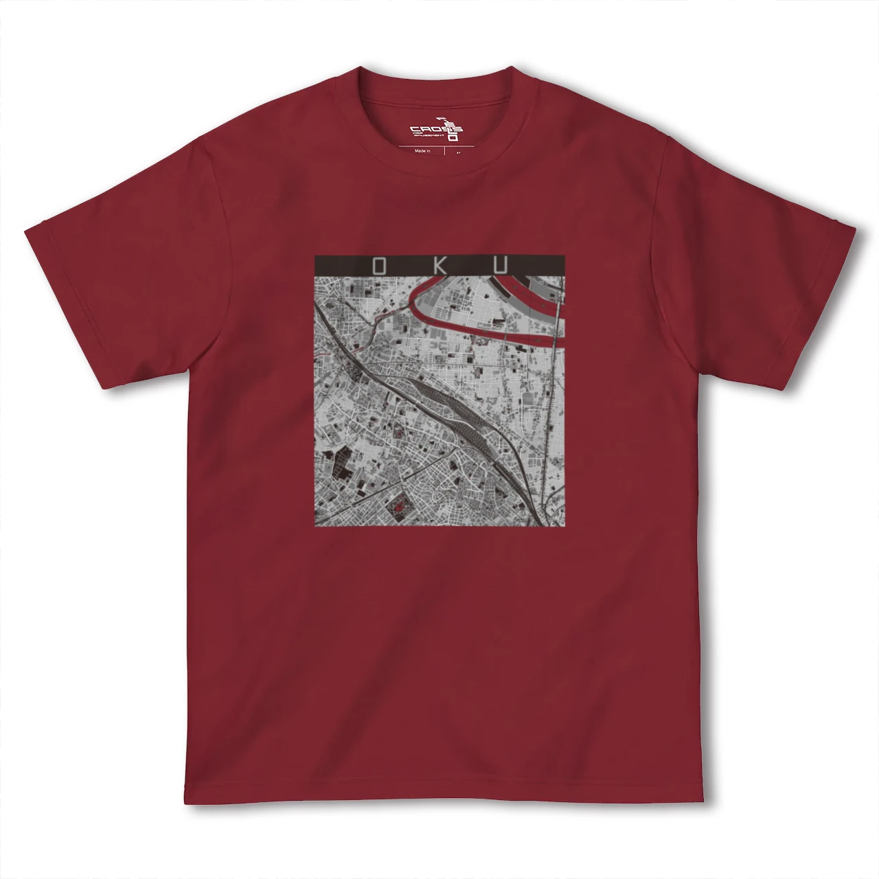 【尾久(東京都)】地図柄ヘビーウェイトTシャツ