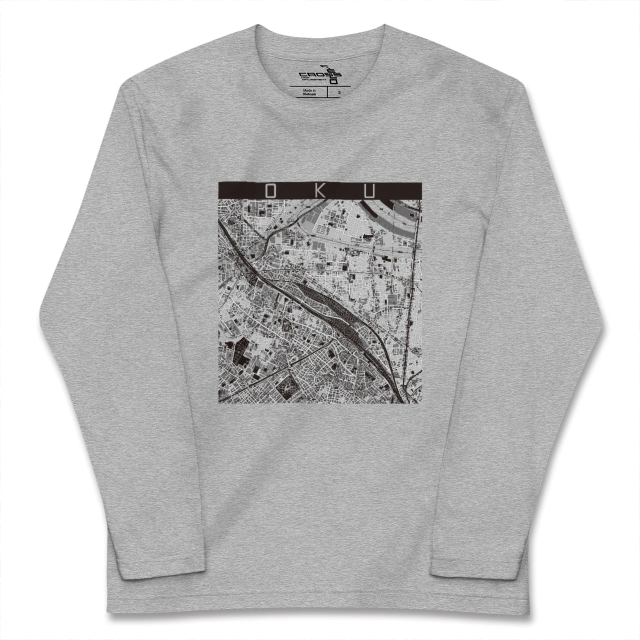 【尾久(東京都)】地図柄ロングスリーブTシャツ