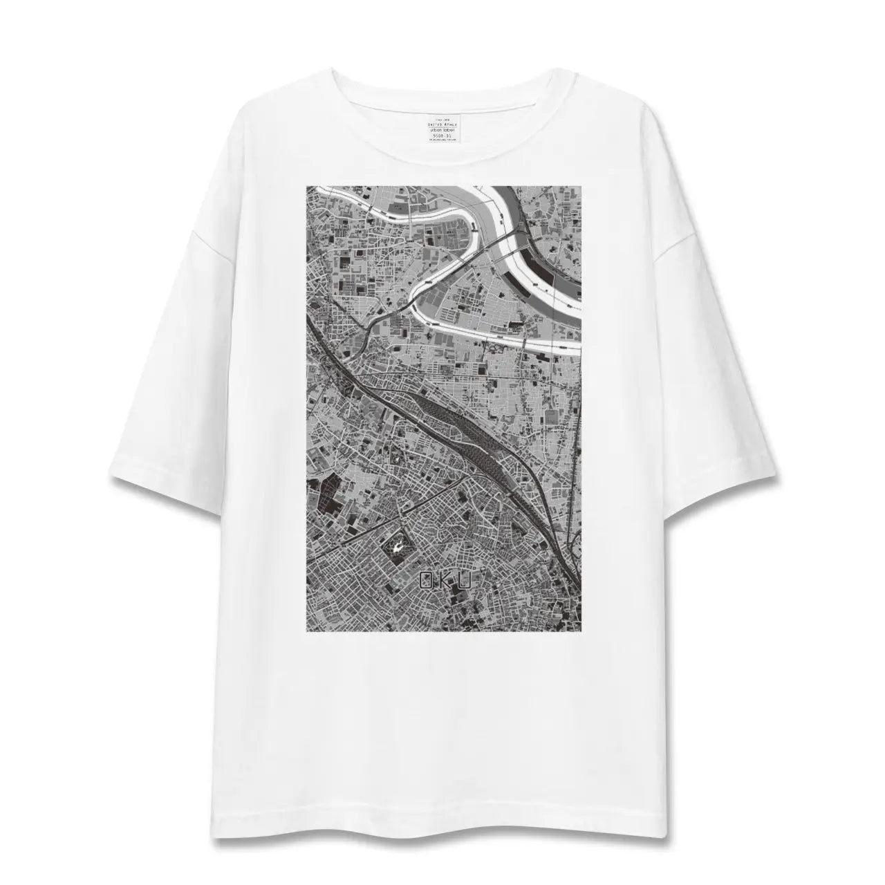 【尾久(東京都)】地図柄ビッグシルエットTシャツ