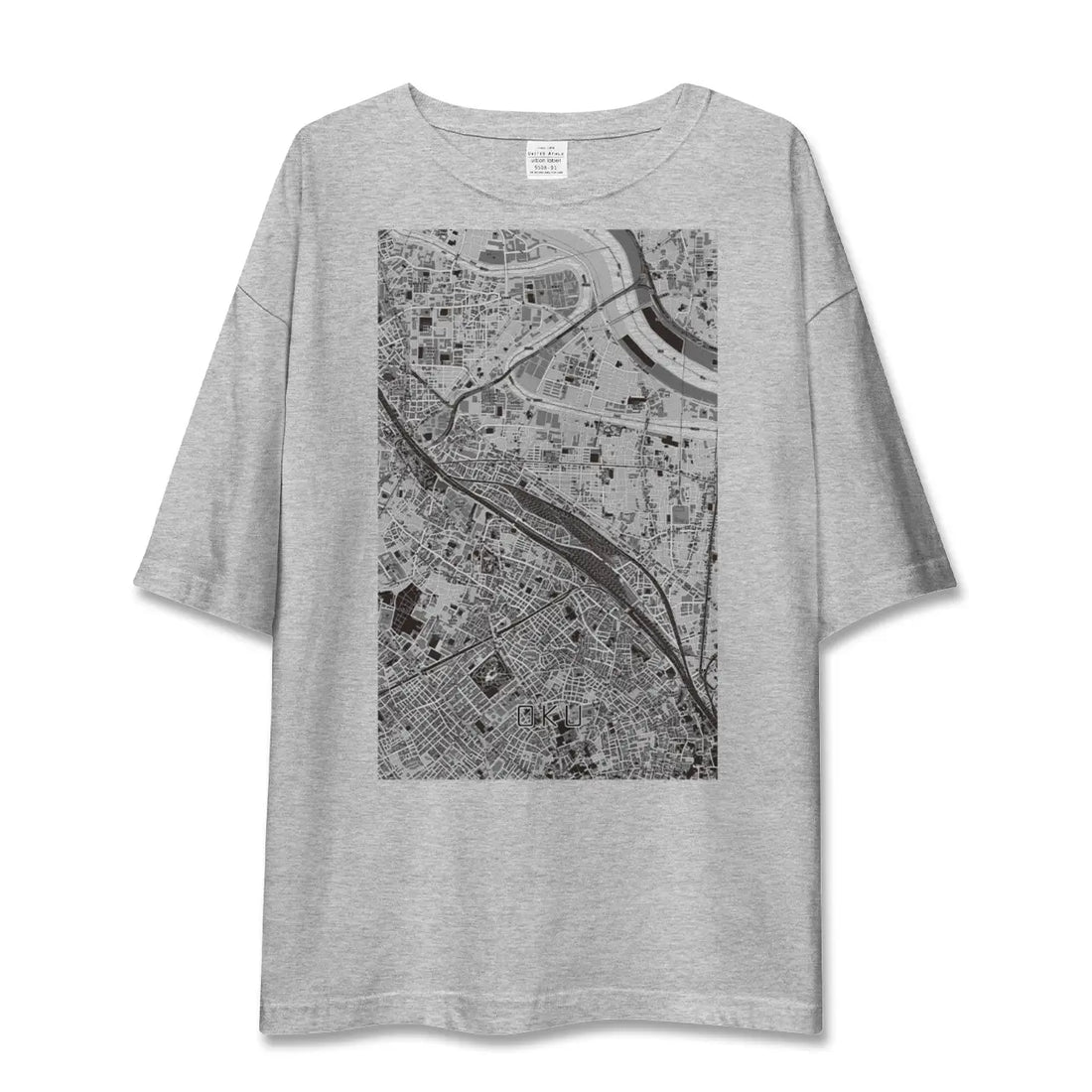 【尾久(東京都)】地図柄ビッグシルエットTシャツ