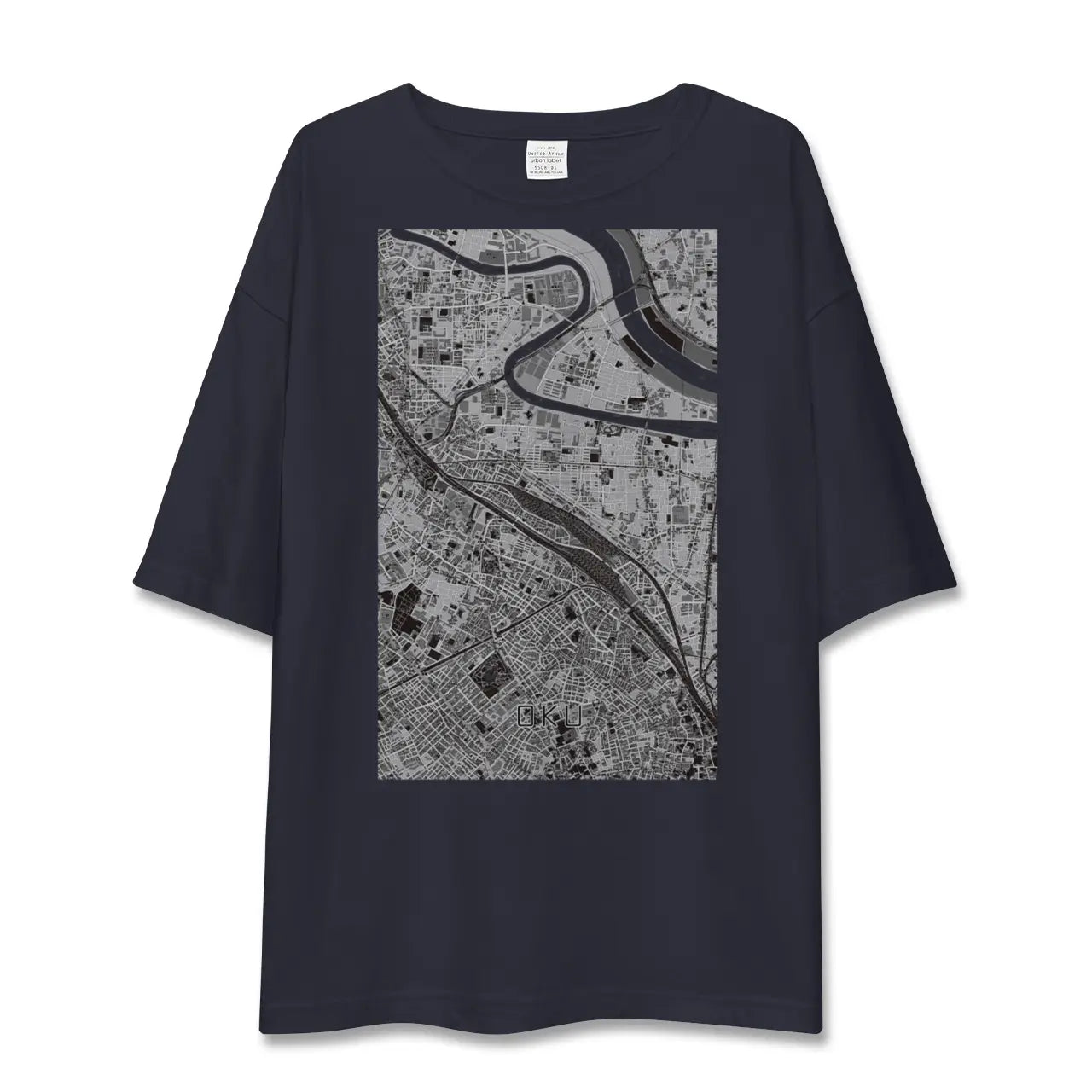 【尾久(東京都)】地図柄ビッグシルエットTシャツ