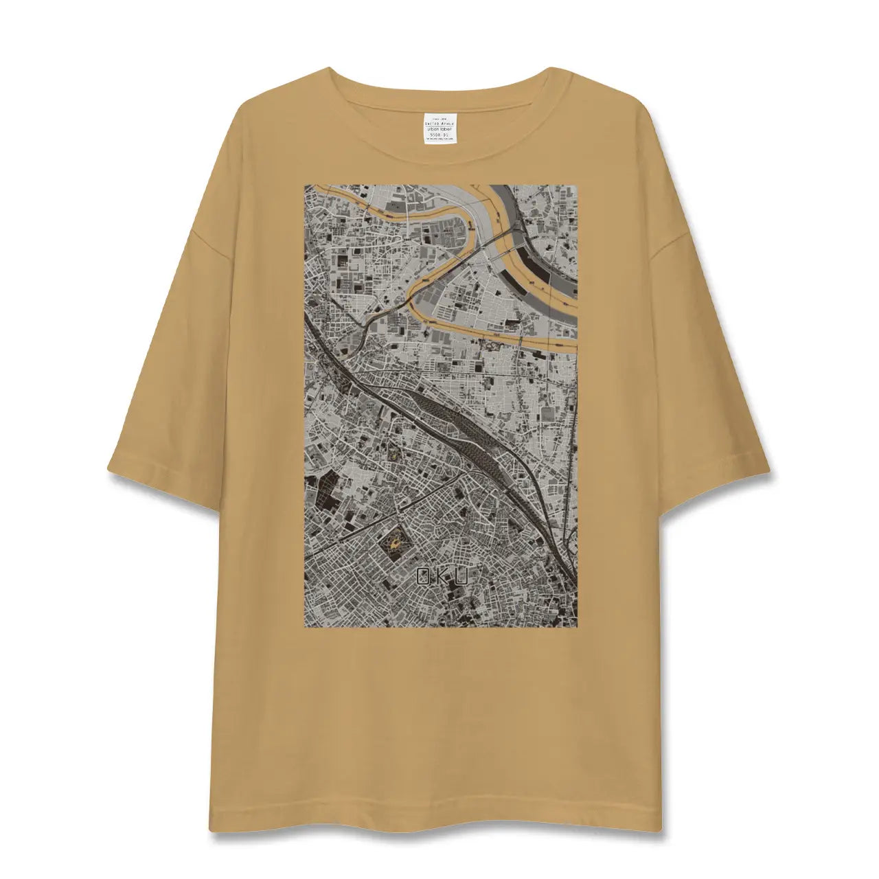 【尾久(東京都)】地図柄ビッグシルエットTシャツ