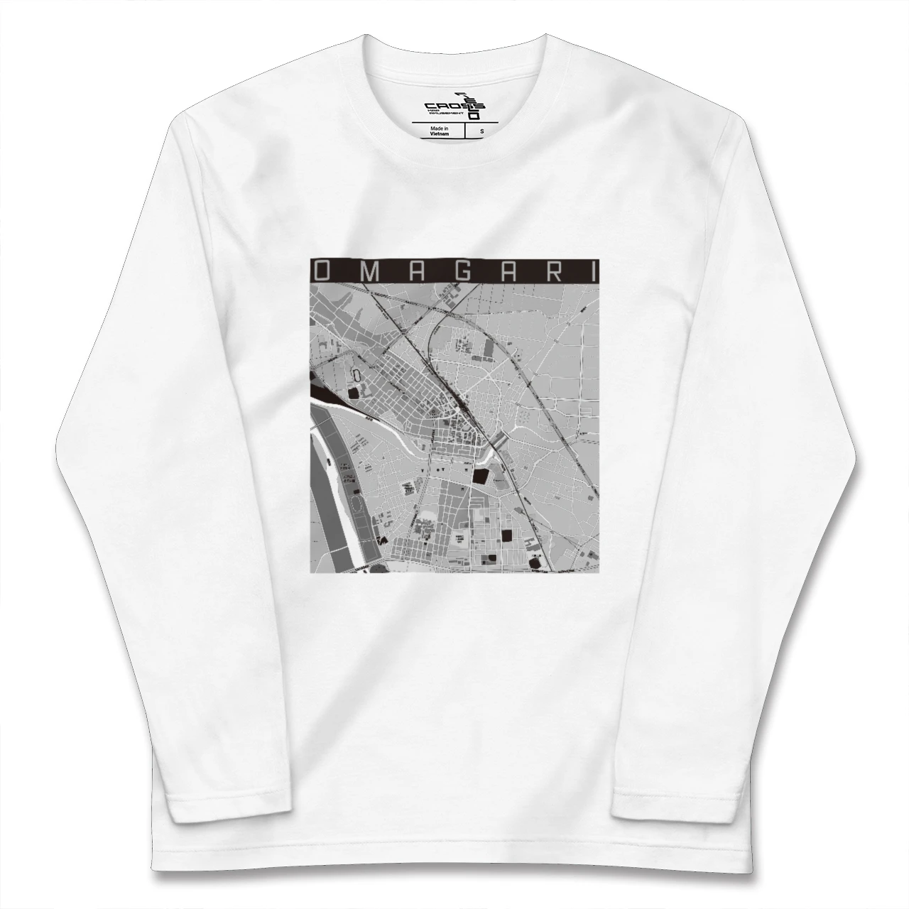 【大曲(秋田県)】地図柄ロングスリーブTシャツ
