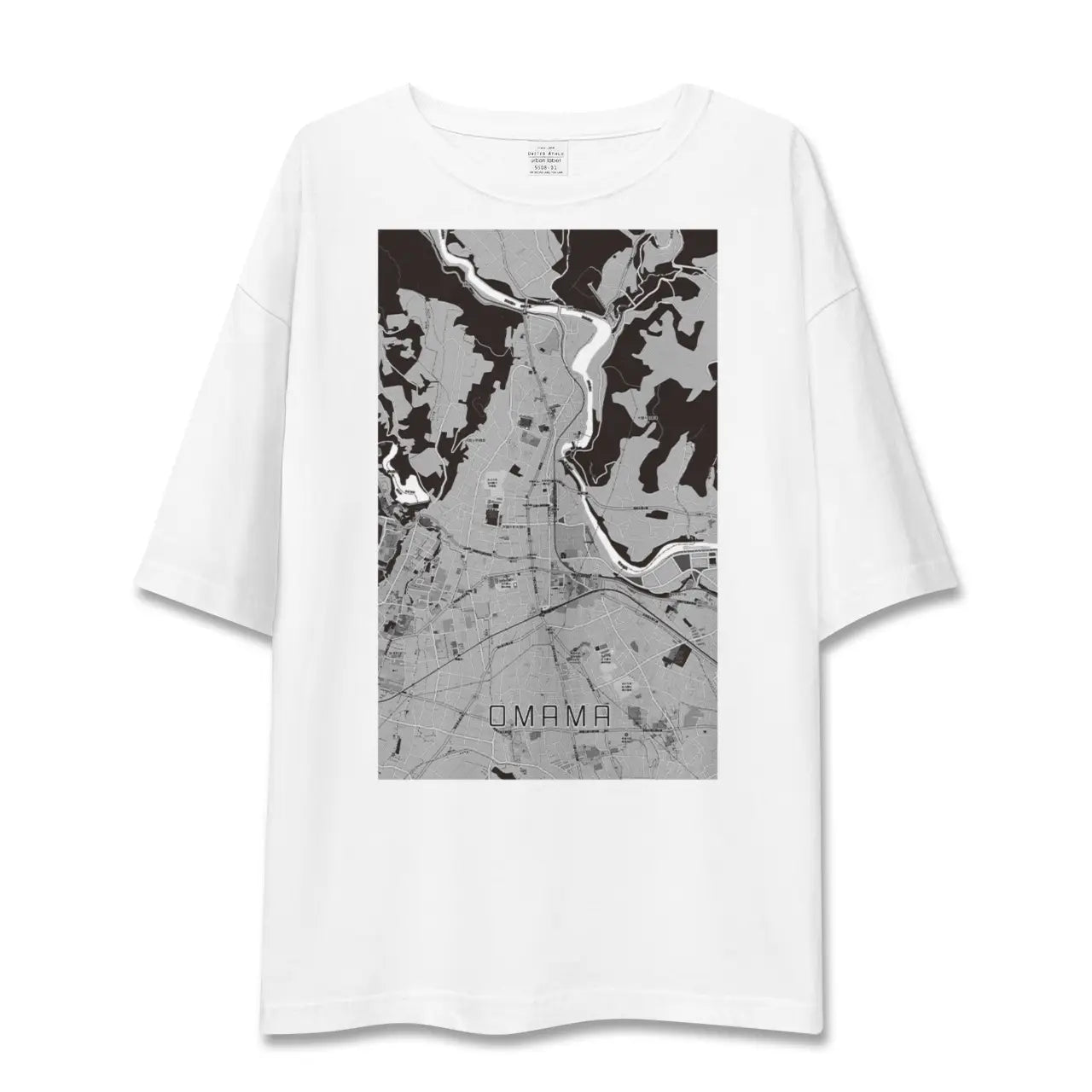 【大間々(群馬県)】地図柄ビッグシルエットTシャツ