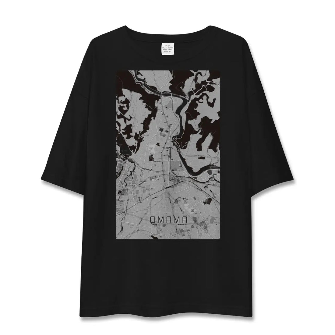 【大間々(群馬県)】地図柄ビッグシルエットTシャツ