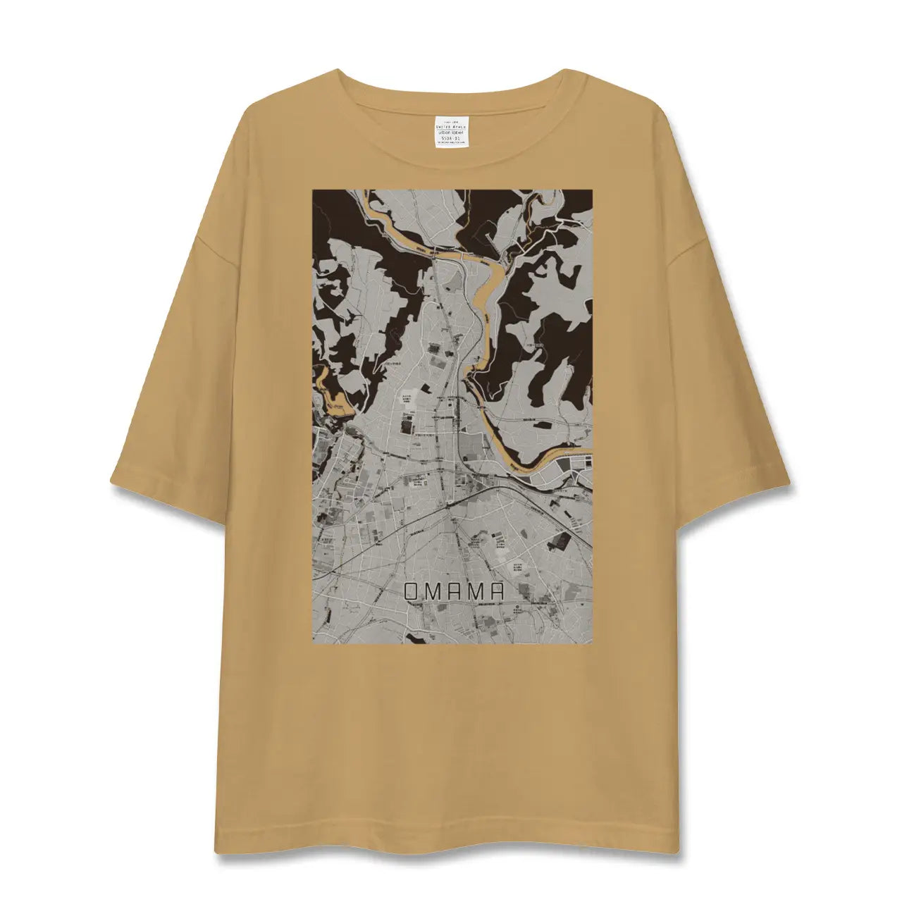 【大間々(群馬県)】地図柄ビッグシルエットTシャツ