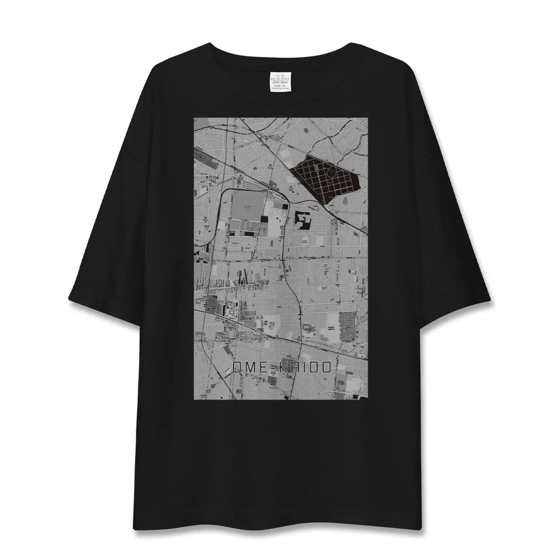 【青梅街道(東京都)】地図柄ビッグシルエットTシャツ