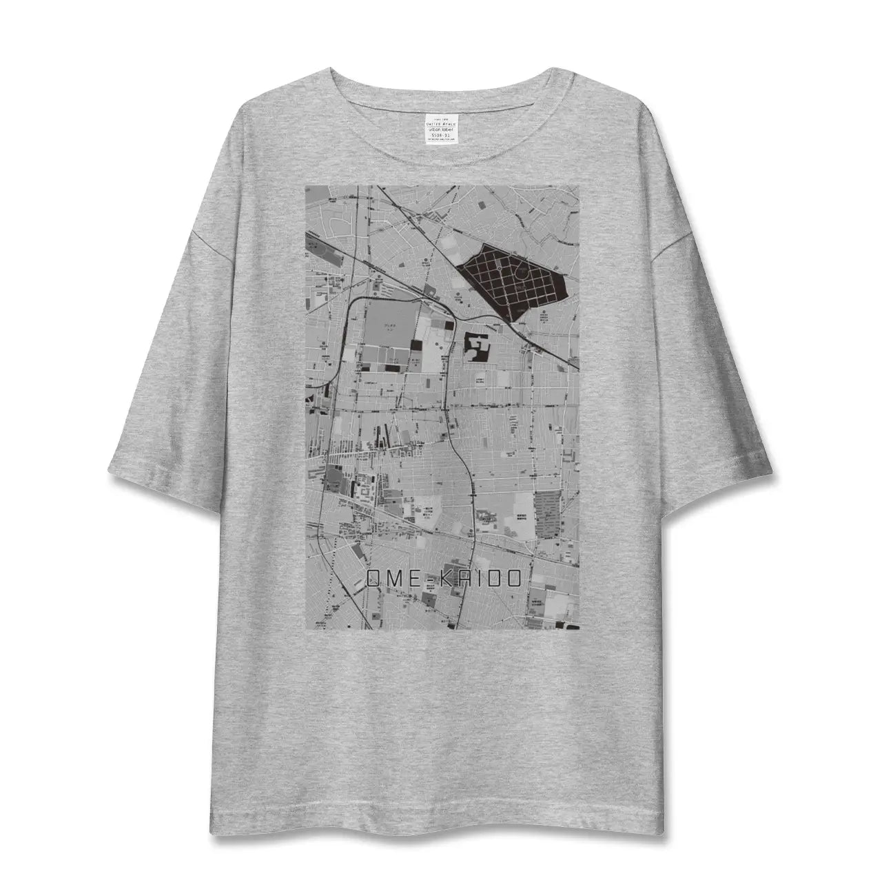【青梅街道(東京都)】地図柄ビッグシルエットTシャツ