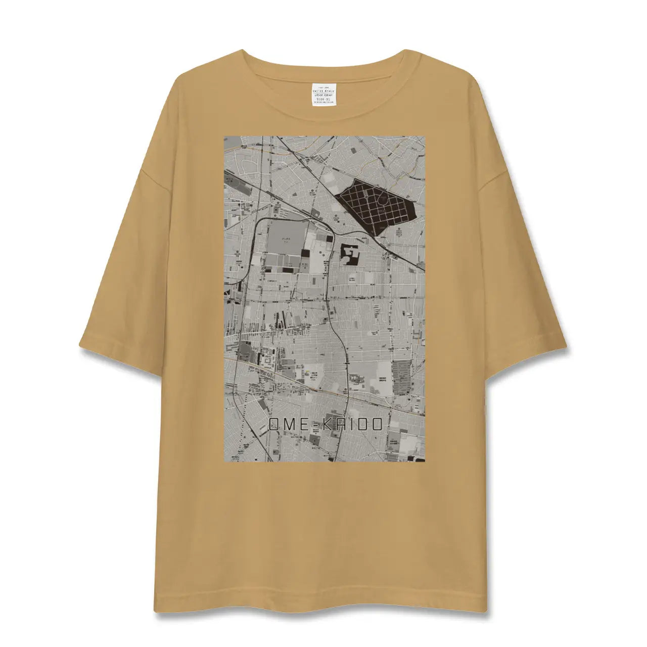 【青梅街道(東京都)】地図柄ビッグシルエットTシャツ