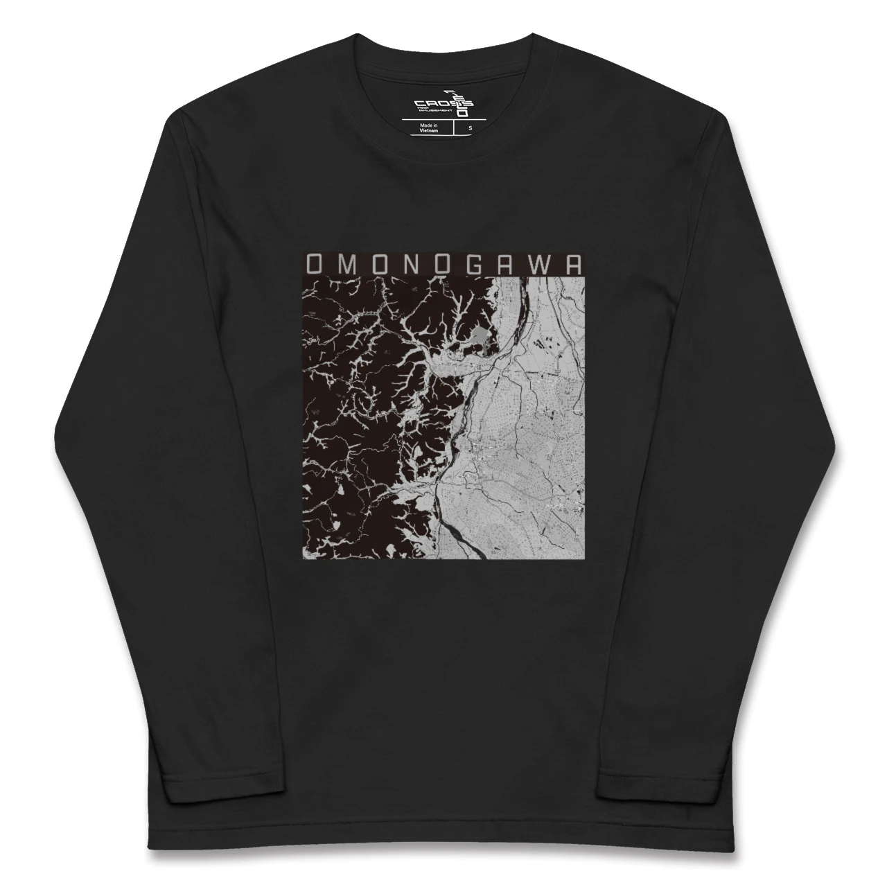 【雄物川(秋田県)】地図柄ロングスリーブTシャツ