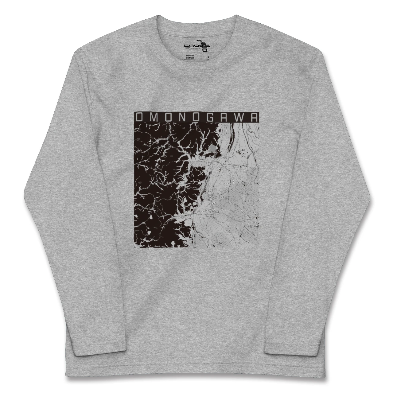 【雄物川(秋田県)】地図柄ロングスリーブTシャツ