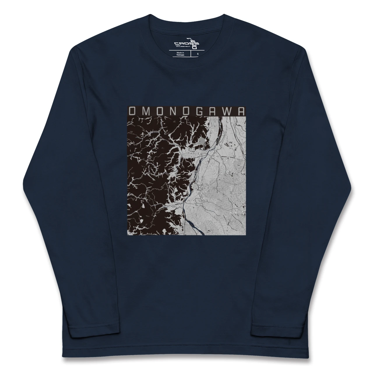 【雄物川(秋田県)】地図柄ロングスリーブTシャツ
