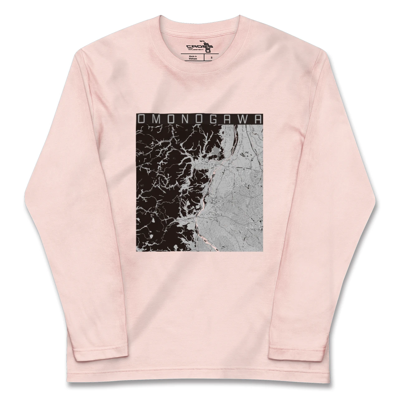 【雄物川(秋田県)】地図柄ロングスリーブTシャツ