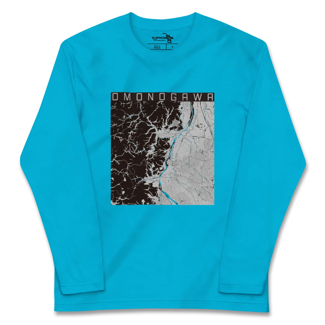 【雄物川(秋田県)】地図柄ロングスリーブTシャツ