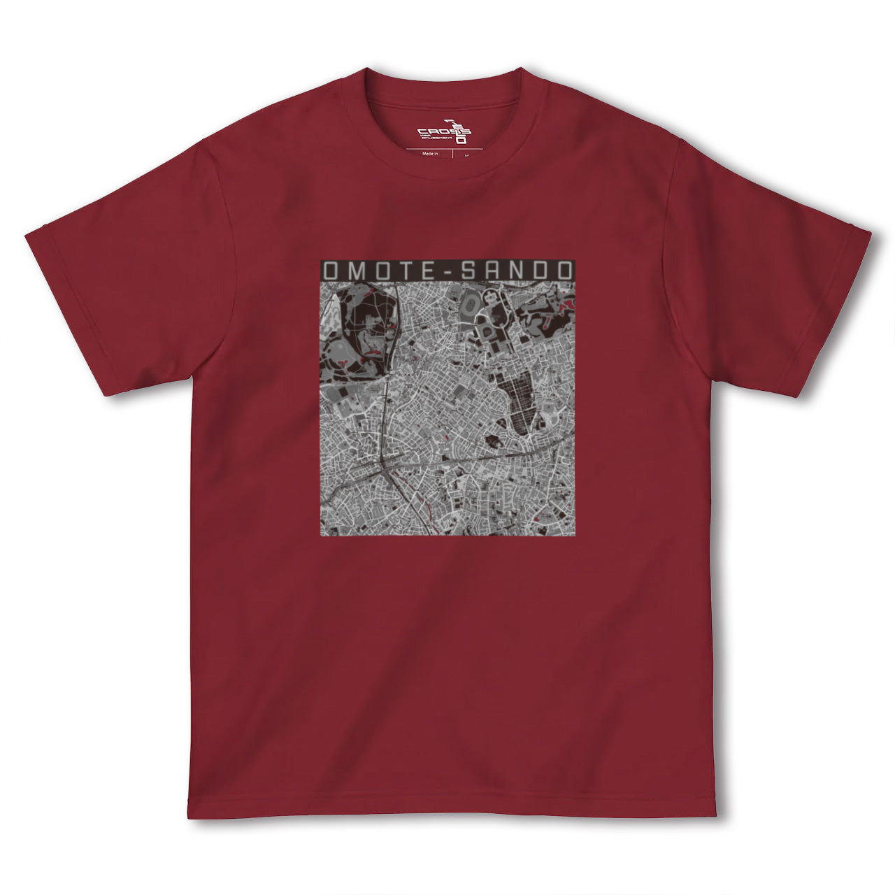【表参道(東京都)】地図柄ヘビーウェイトTシャツ