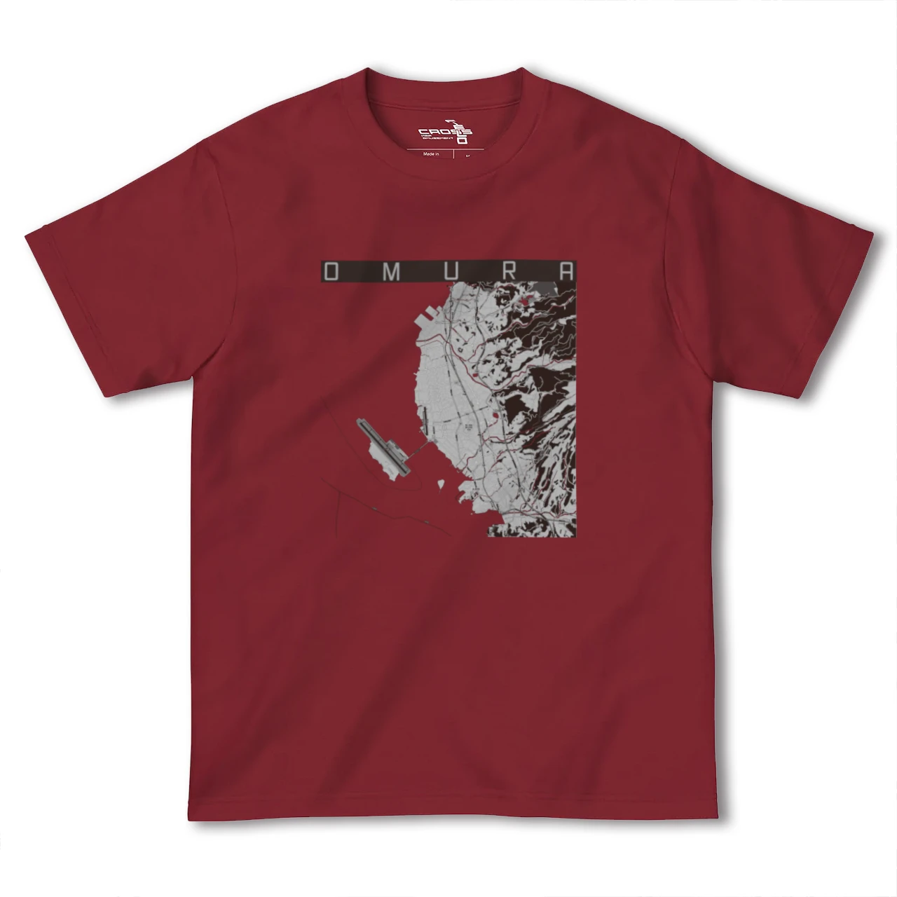 【大村(長崎県)】地図柄ヘビーウェイトTシャツ
