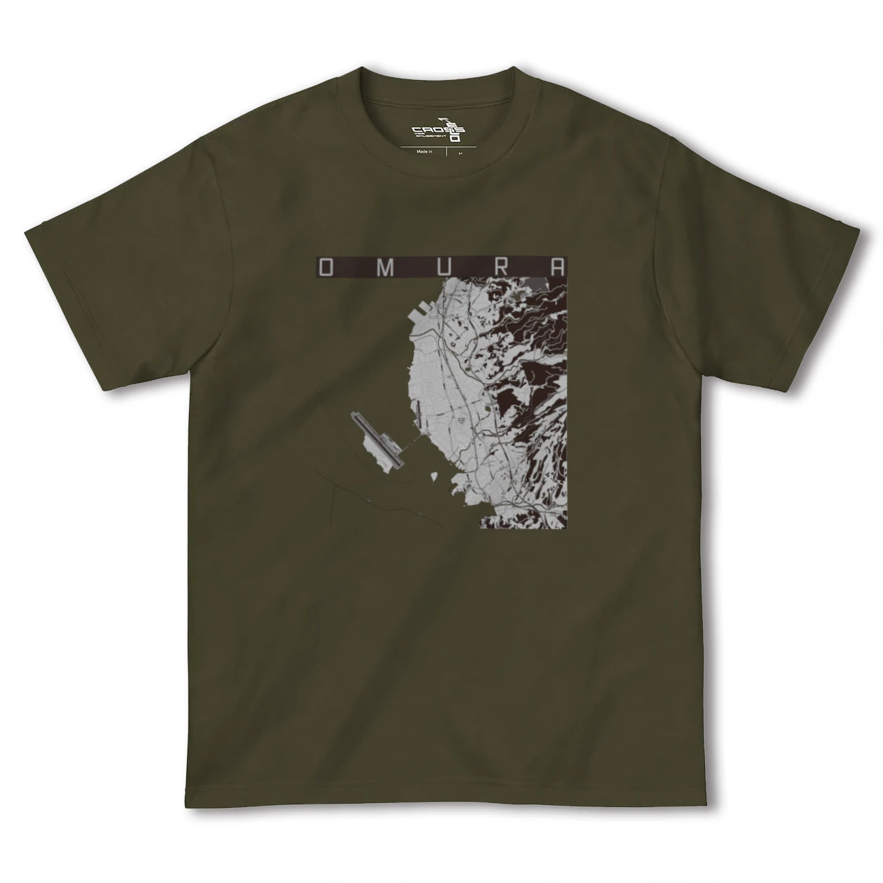 【大村(長崎県)】地図柄ヘビーウェイトTシャツ
