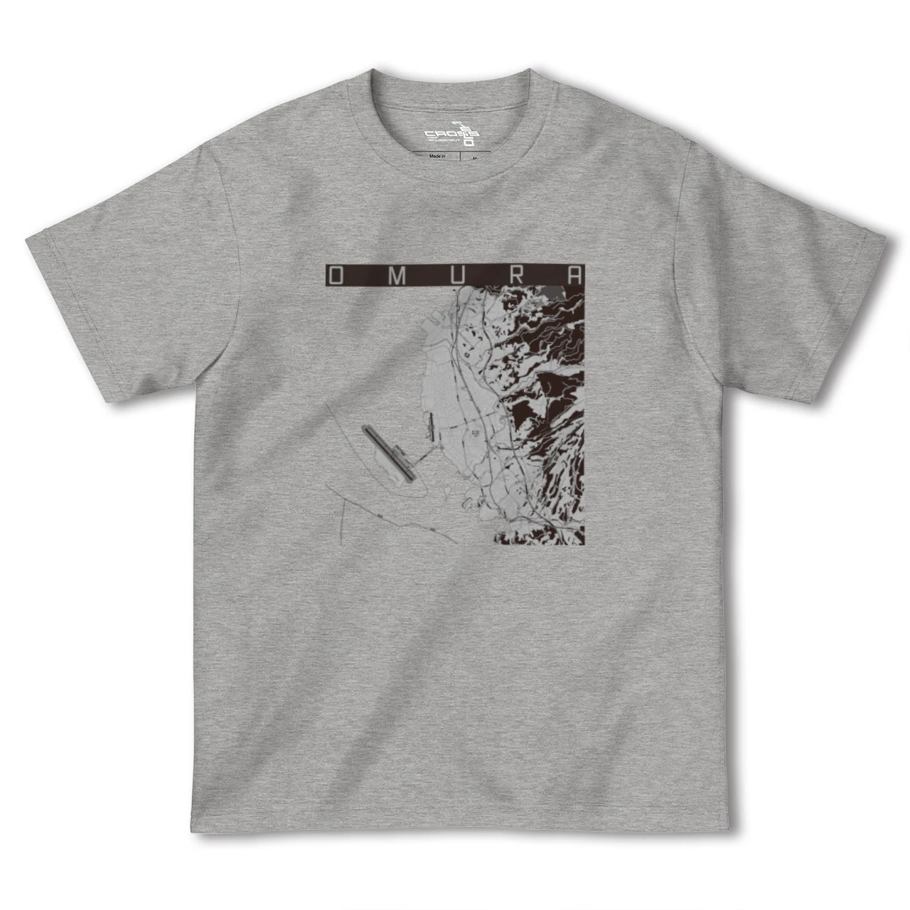 【大村(長崎県)】地図柄ヘビーウェイトTシャツ