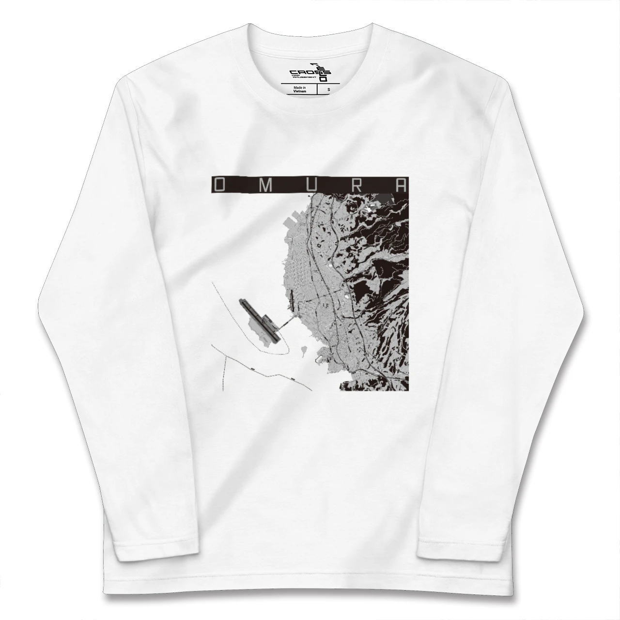 【大村(長崎県)】地図柄ロングスリーブTシャツ