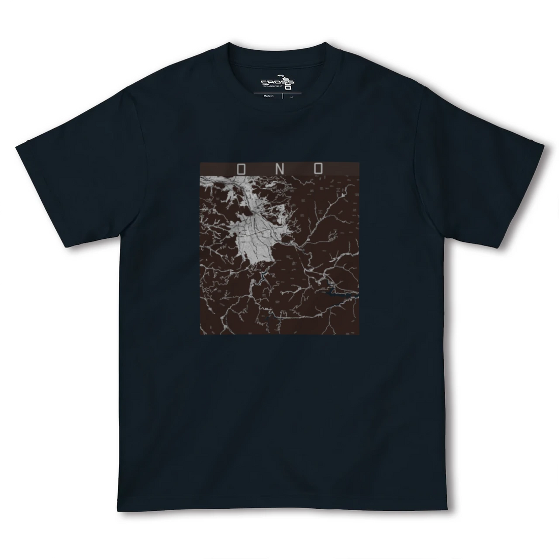 【大野(福井県)】地図柄ヘビーウェイトTシャツ