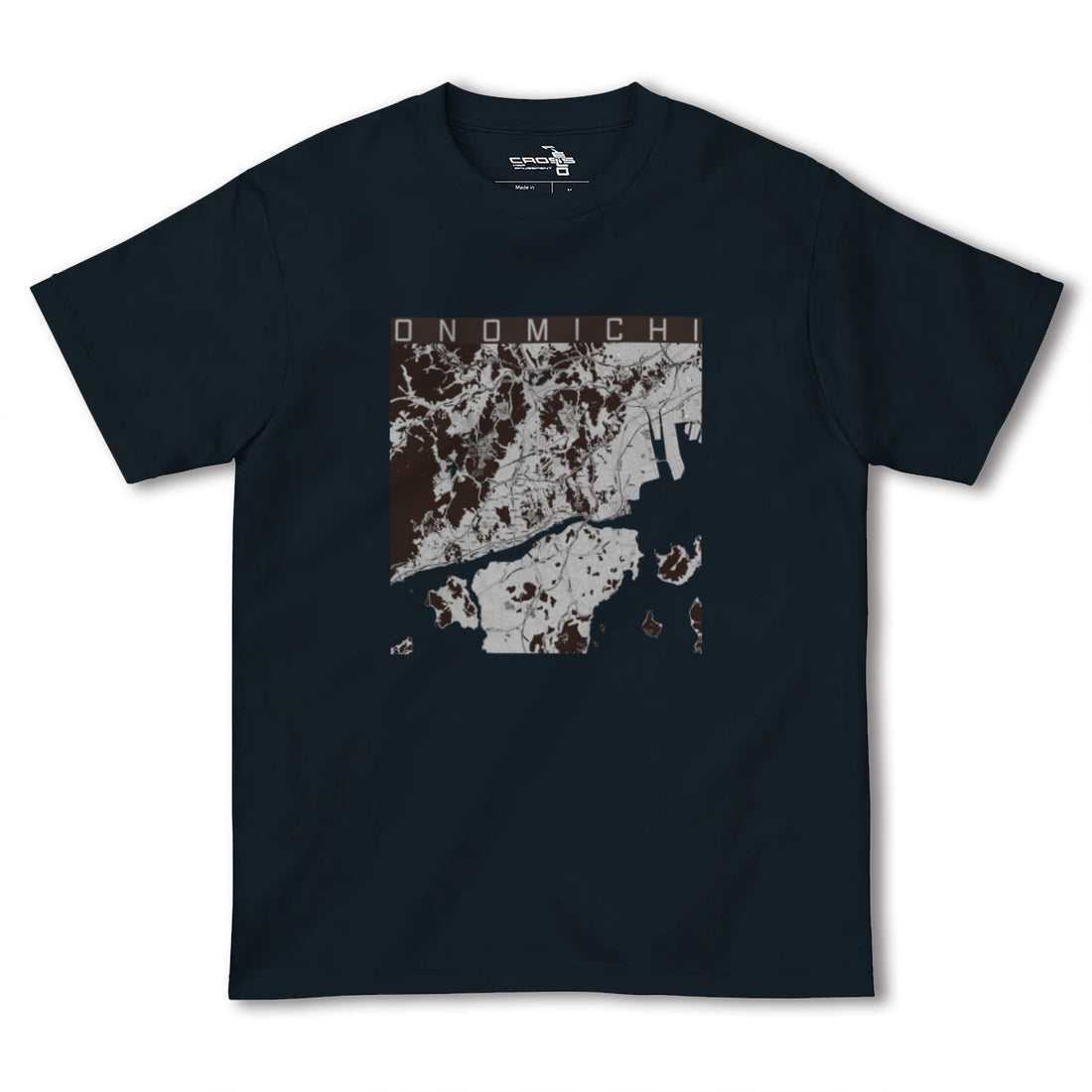 【尾道(広島県)】地図柄ヘビーウェイトTシャツ