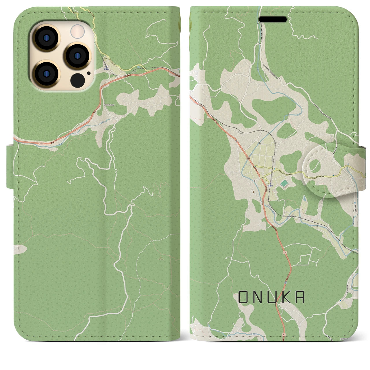 【小奴可(広島県)】地図柄iPhoneケース(手帳タイプ)ナチュラル・iPhone 12 Pro Max 用