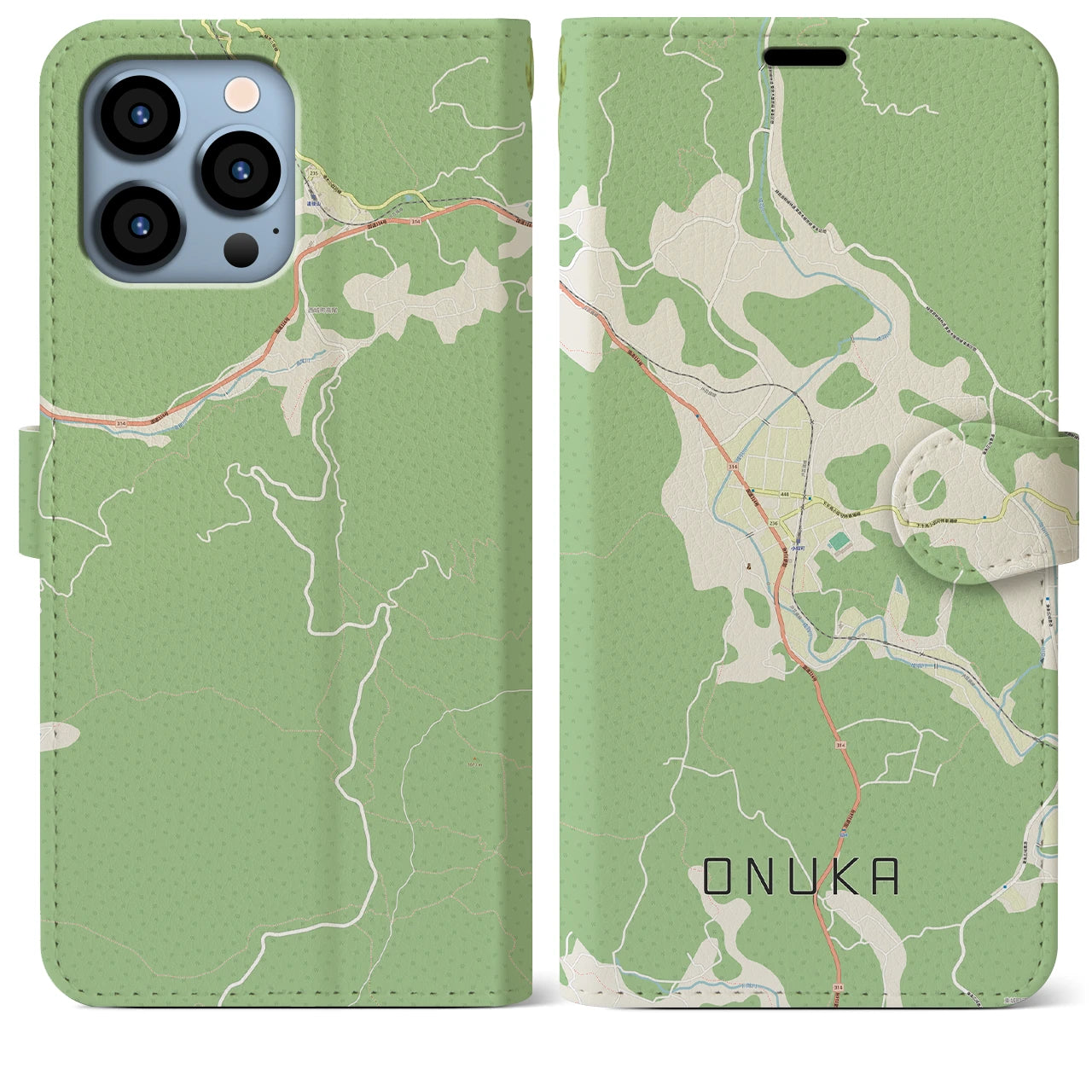 【小奴可(広島県)】地図柄iPhoneケース(手帳タイプ)ナチュラル・iPhone 13 Pro Max 用