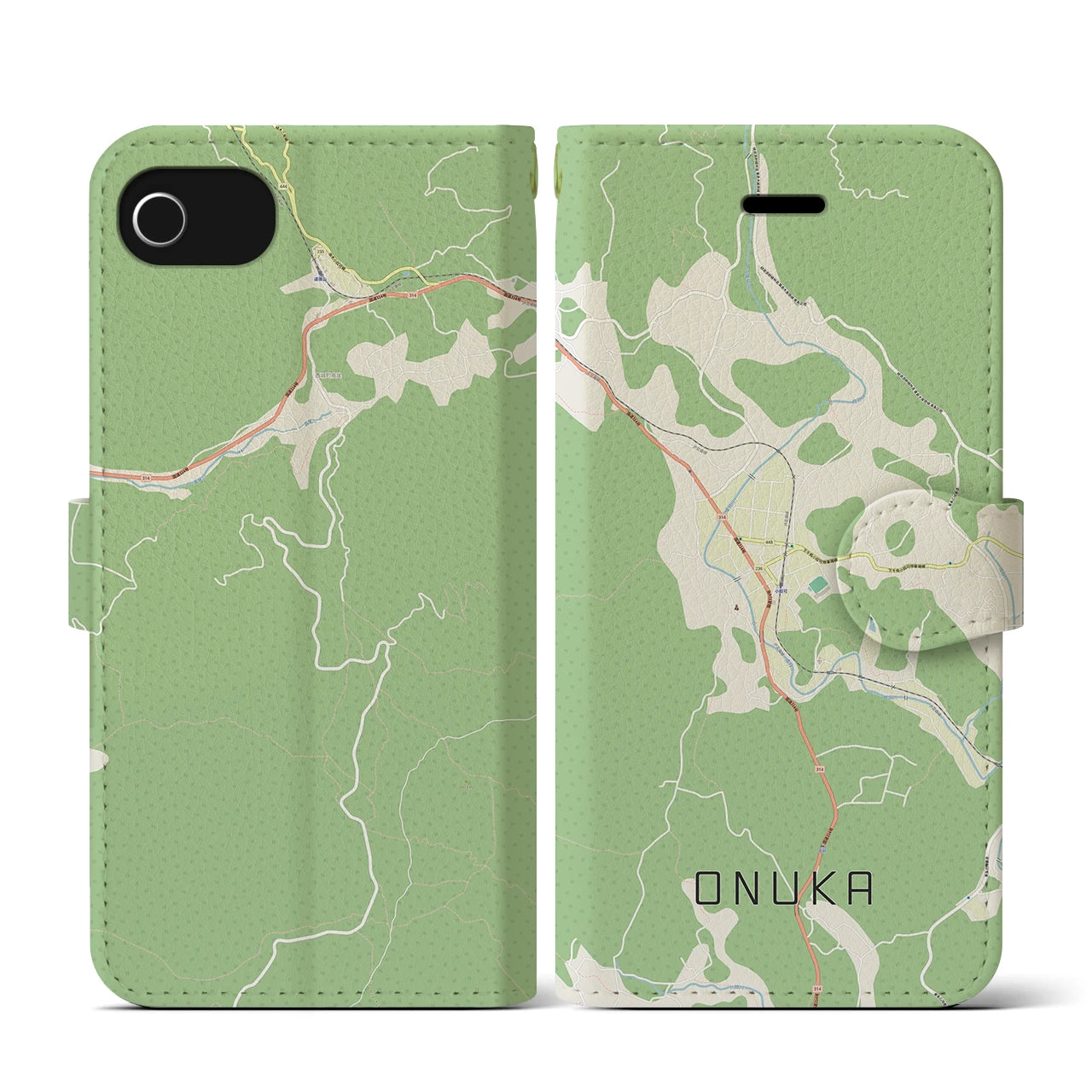 【小奴可(広島県)】地図柄iPhoneケース(手帳タイプ)ナチュラル・iPhone SE(第3 / 第2世代) / 8 / 7 / 6s / 6 用