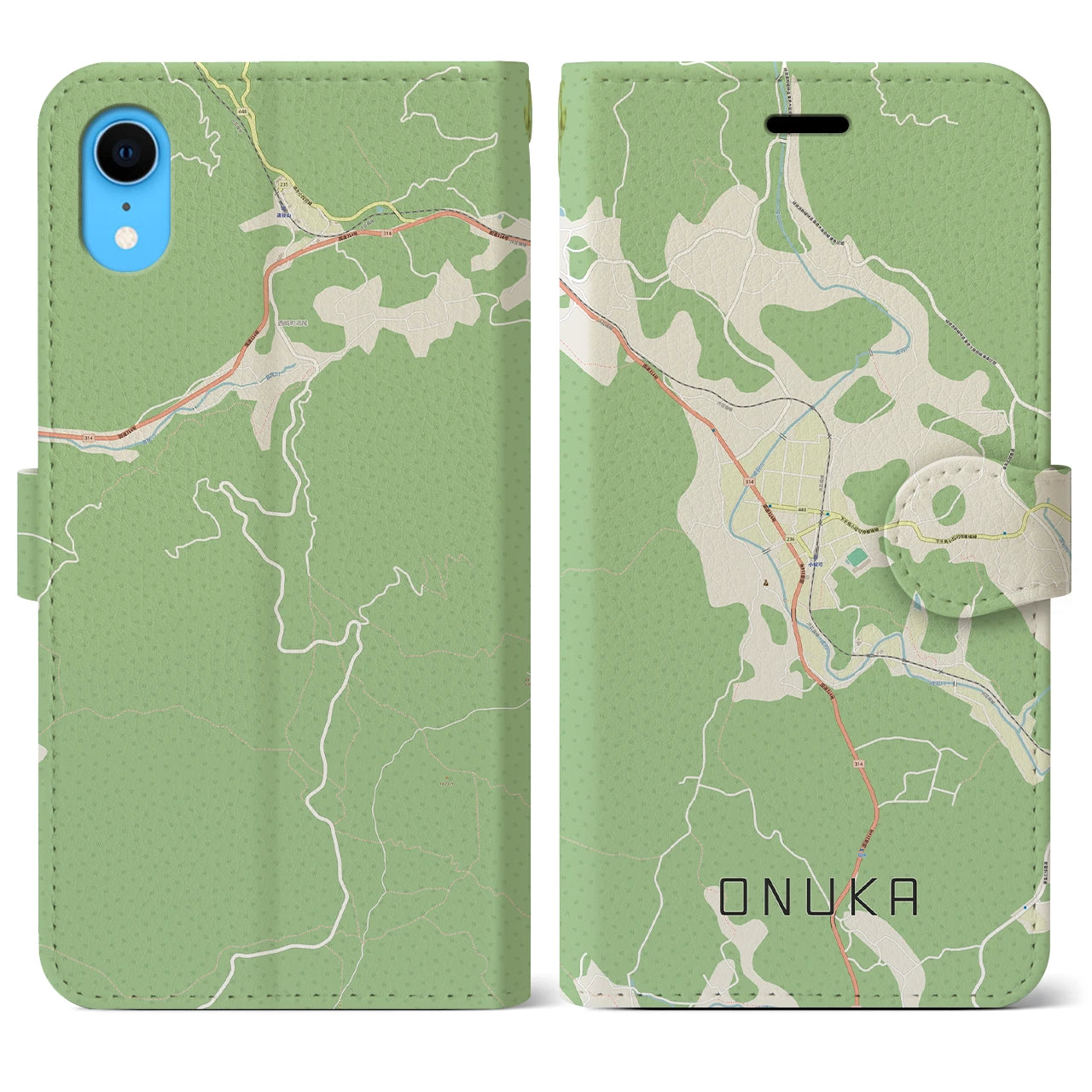 【小奴可(広島県)】地図柄iPhoneケース(手帳タイプ)ナチュラル・iPhone XR 用